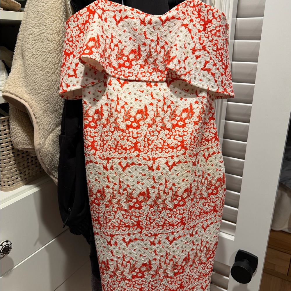 Guess Strapless Red and White Dress